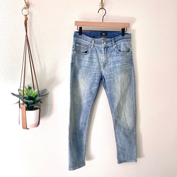7 For All Mankind Light Blue Slimmy Jeans Size 30 - Picture 1 of 8